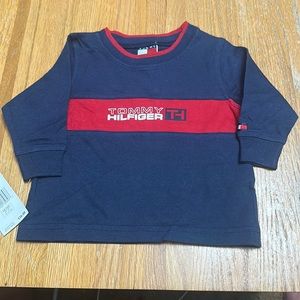 Tommy Hilfiger long sleeve blue top 3-6 months NWT